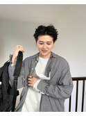 メンズヘア　ベリーショート　無造作　短髪　センターパート