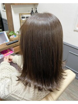 カミケン 清明店(kamiken.) 結べる切りっぱなしボブ透明感アッシュグレー【カミケン清明店】