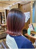 あやか流!外はねボブ×ピンクバレイヤージュ