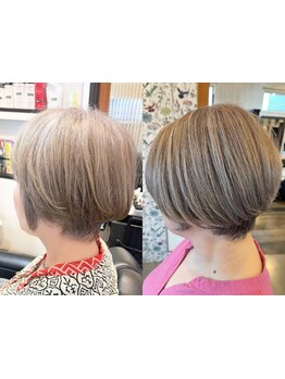 【白髪ぼかしカラー専門】毎月の白髪染めをやめたい方必見！通うたびに若々しい綺麗な髪へと導きます♪