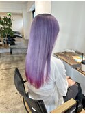 ラベンダーカラー裾カラーレッド