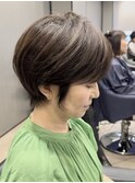 40代50代60代白髪マッシュショートボブ大人美人くびれ髪質改善