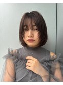 丸型/卵型/四角/ベース/レイヤーボブ/オリーブベージュ/韓国
