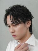 渋谷フェザーパーマニュアンスパーマセンターパートウルフカット