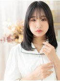 透明感グレージュアッシュレイヤーセミディh4戸頭20代30代40代