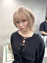 ソル ジングウマエ(SOL JINGUMAE) 《原宿ウルフハッシュカットレイヤー韓国ミルクティーベージュ》