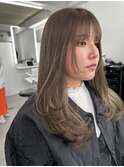 ベージュカラー ダブルカラー レイヤーカット ブリーチ【山口】