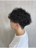 波巻きツイストスパイラル　刈り上げショート　スパイラルパーマ