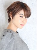ショート・ボブ/丸顔/前髪あり/絶壁解消/30代/40代/50代/くびれ