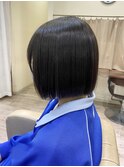 前下り｜切りっぱなしボブ×縮毛矯正【越谷】