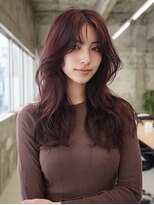 ノラ シブヤ(NORA)&nbsp;s6ハッシュカットミディアムレイヤーワインレッドボルドーカラー