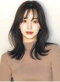 韓国ハッシュカット×艶ショコラベージュ前髪あり【高崎】