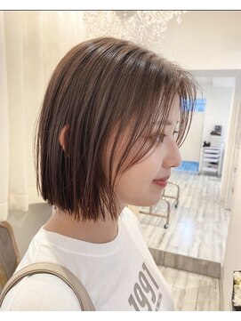 スーリール 福岡別府店(Sourire) ボブ パツッとボブ 顔まわりカット 20代