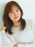 ミルクブラウン似合わせ小顔ミディアムウルフレイヤー#韓国