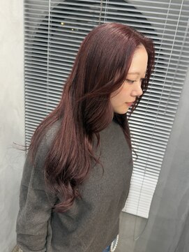 シー(Ciii) Stylist イケダ>>ブリーチなしローズカラー