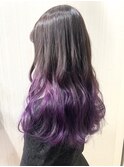 ブリーチカラー グラデーション パープル バイオレット
