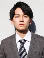 アップバングモテる流行イケメン黒髪モテ髪ツーブロックビジネス
