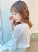 【HONEY渋谷】大人のスッキリ小顔ミディ×アーモンドベージュ