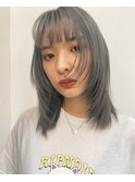 【sheta】ミディアムウルフボブレイヤーブリーチハイトーン