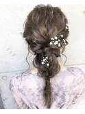 結婚式パーティースタイル 編みおろしヘアアレンジ♪