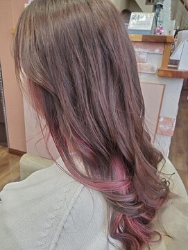 クローバー clover hair&relaxation ガーリー愛されくすみピンクイヤーリングカラー