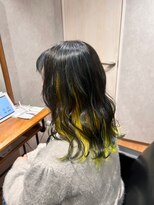 ビス フルール 日暮里店(Vis fleur)&nbsp;インナーカラー／イエロー／ゆる巻きウェーブ[日暮里/日暮里駅]