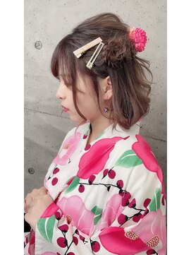 ニスル 町田店(NISURU) 似合わせカット/大人ガーリー/ダークアッシュ/着物/町田/町田駅