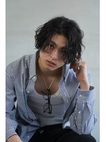 波巻きスパイラルパーマツイストマッシュメンズヘア韓国コンマ