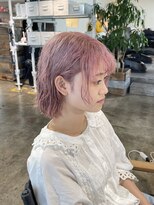 ザ オーダー(THE ORDER)&nbsp;癖毛を活かしたパーマ風ホワイトピンクボブ