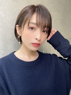 エニ 自由が丘(ENi) 黒髪/グレーベージュ/レイヤーロング/前髪パーマ[自由が丘駅]