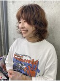 ウルフパーマ顔まわりカットニュアンスパーマ北千住
