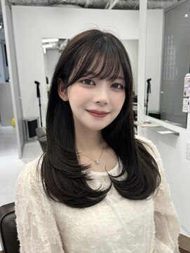 ハピネス 梅田茶屋町店(HAPPINESS) 韓国ヘア/レイヤーカット/ブリーチなし/暗髪/グレージュ