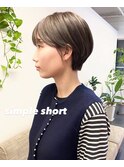 【小顔/オリーブベージュ/丸みショート】20代30代40代大人可愛い