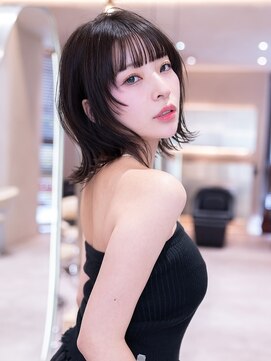 大人ガーリー顔周り似合わせカット/ミディアムレイヤーカット