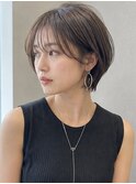 20代・30代 小顔前髪ハンサムショート×艶感カラー