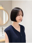 髪質改善縮毛矯正地毛風ストレート切りっぱなしボブ