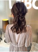 ハーフアップヘアセット