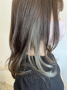 レポヘアー(Repos hair) 20代30代大人可愛いアッシュベージュくびれボブ耳掛け