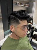 メンズビジネスバーバーベリーショートサイドパートフェードF