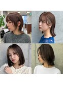 レイヤーボブショートボブイヤリングカラー10代20代30代前髪あり