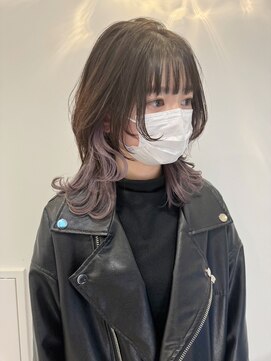 ギグスダブル 栄店(gigs double) ウルフカット/インナーカラー/ペールバイオレット