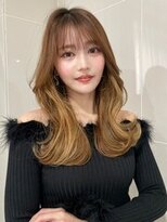 ノイズオオサカ 梅田店(NOISM OSAKA)&nbsp;小顔外ハネミディアムアッシュ20代30代40代くびれミディ韓国ヘア