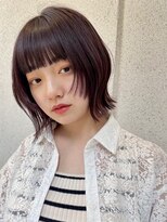 ミンクス渋谷スマートサロン(MINX shibuya smart salon)&nbsp;シアーカラー ショート 姫カット ダークアッシュ 魅力倍増カール