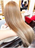 ★髪質改善ブリーチなしミルクティーベージュストレート新宿