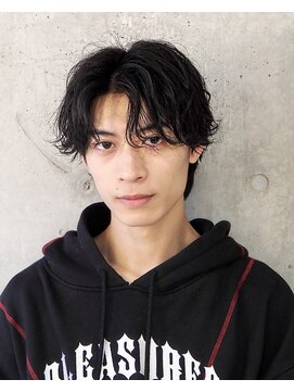 ゼンコー アオヤマ(ZENKO Aoyama) シャドウパーマセンターパートスパイラル刈り上げ