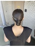 タイトヘア　タイトシニヨン　アップヘア　参列ヘア