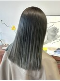 20代髪質改善カラーブリーチなし冬カラー透明感アッシュオリーブ