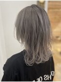 ハイトーン×シルバーアッシュ◎透明感抜群ウルフレイヤーカット