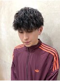 メンズ/ニュアンスパーマパーマ/波巻きツイストスパラル/