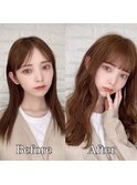 プラチナプルエクステ80本＋カラーで作るミディアムロング